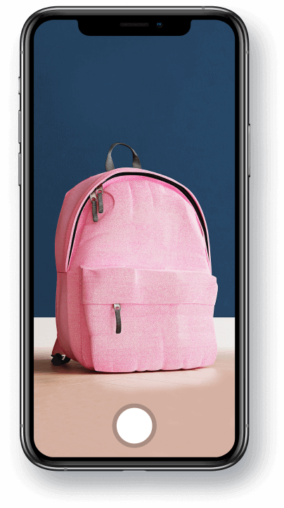 mobile phone with a picture of a pink bag